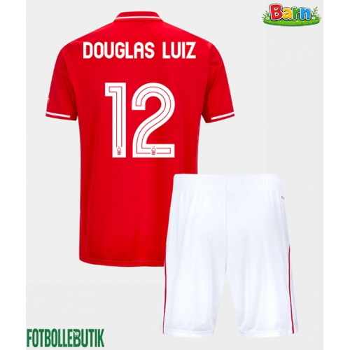 Nottingham Forest Douglas Luiz #12 Hemmaställ Barn 2025-26 Kortärmad (+ Korta byxor)